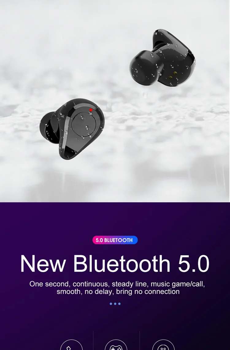 NFUNGYK TWS 5,0 Беспроводная Bluetooth Спортивная гарнитура бас для Iphone Xiaomi с микрофоном