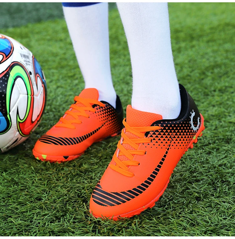 Дизайнерская одежда для детей Для мальчиков подростков Superfly CR7 SE TF Superfly 7 Elite Оранжевый шипа CR7 футбольные бутсы Детские Обувь для футбола