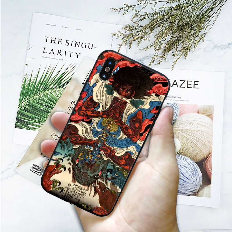 Ukiyo-e японский стиль художественный чехол ТПУ Мягкий силиконовый чехол для телефона оболочка для Apple iPhone 5 6 6s 7 8 Plus X XR XS MAX 11 pro Чехол