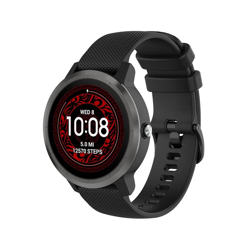 Ремешок силиконовый для смарт часов Garmin CAME vivoactive3 music /Polar ignite/vantage M 2 шт./упаковка
