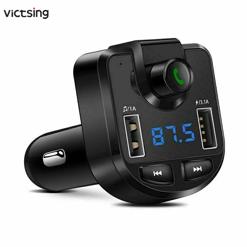 

VicTsing Bluetooth FM Transmitter Radio Adapter Car Handsfree Radio MP3 Player USB Charger Wireless Hands-free