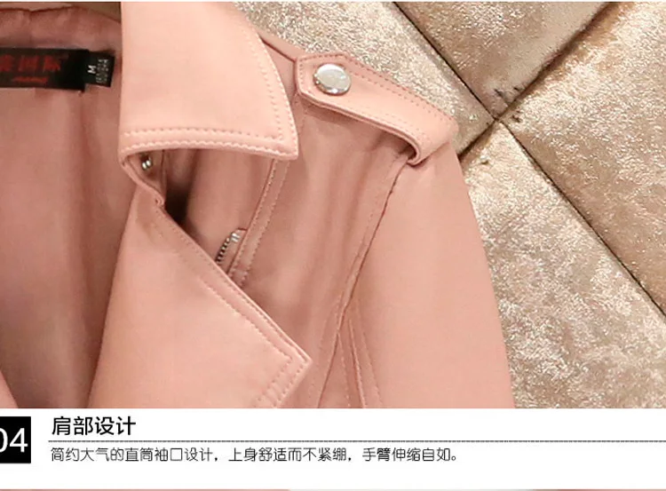 Quality Spring Autumn Faux Leather Jacket Women New Female Motorcycle Leather Jacket Ladies Turn Down Collar Biker Pu Coats