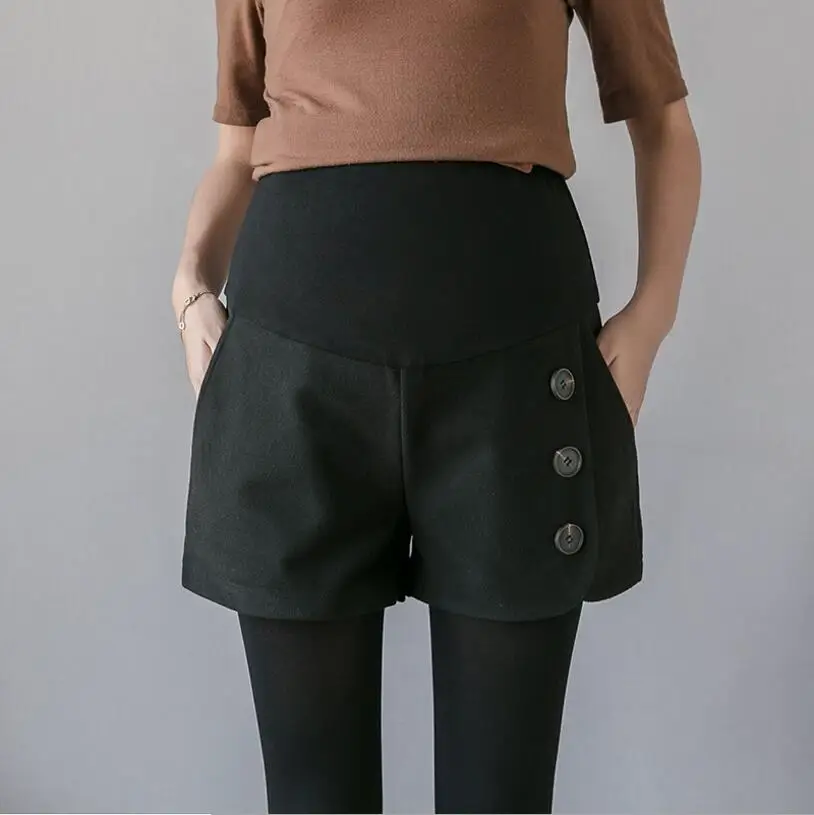Осенние светлые шорты для беременных свободные шорты на пуговицах Женская короткая одежда
