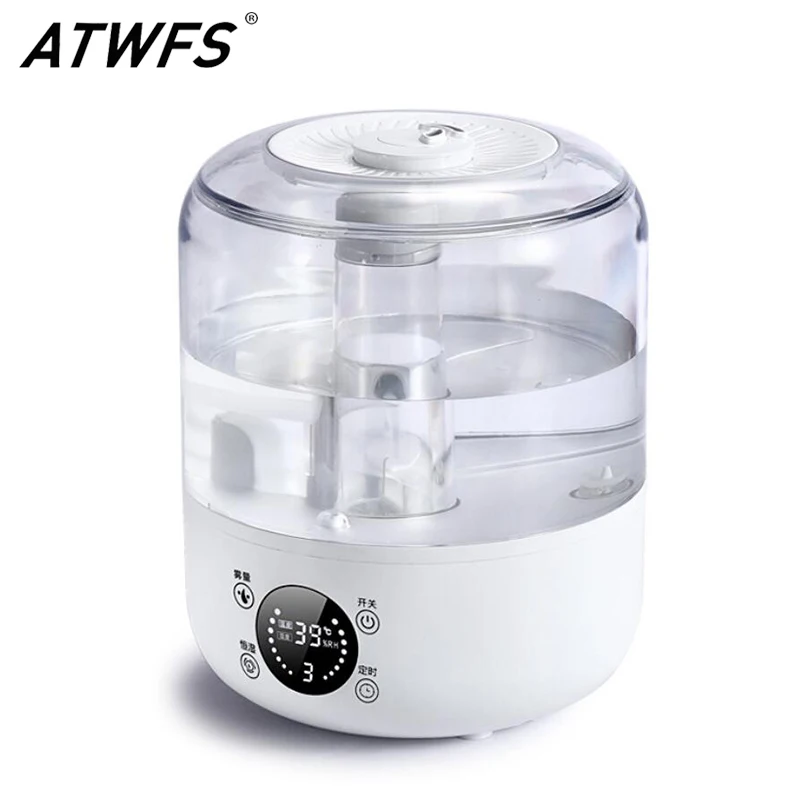 ATWFS High-capacity Water Smart Air Humidifier Diffuser Home Office Ultrasonic Purification Aromatherapy Humidification