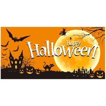 

Party Indoor Halloween Banner Garden Flag Pumpkin Accessories Props Yard Festival Large Hanging Home Decor Outdoor 180x90cm