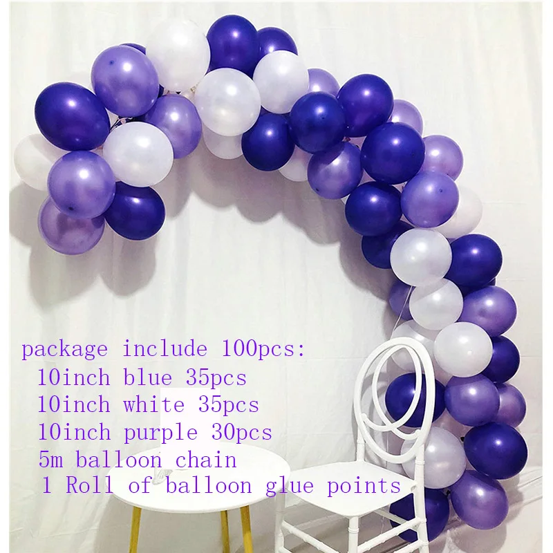 party balloon 100 шт Пастель белый синий шар комплект гирлянды набор воздушных шаров гирлянда для свадьбы День рождения украшения для детской вечеринки - Цвет: party balloon