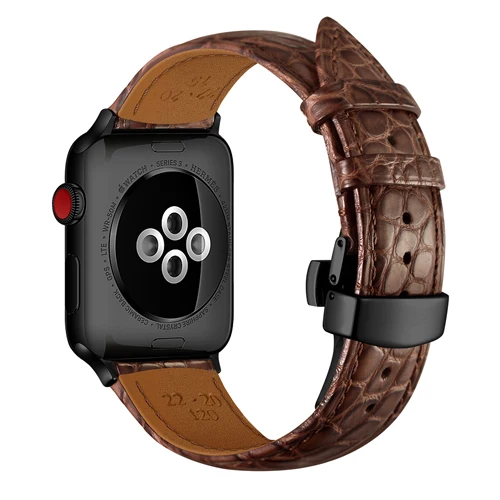 Ital Топ Аллигатор кожаный ремешок для apple watch 5 4 группа 44 мм 40 мм iwatch Группа 42 мм 38 мм apple watch 3 2 браслет аксессуары - Цвет ремешка: 3