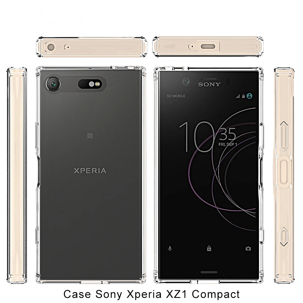 For Sony Xperia XZ1 Compact Premium Acrylic + TPU Shockproof Transparent Armor Protective Back Cover Case |
