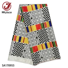 Дизайн африканская атласная ткань с принтом 5 ярдов Анкара цифровой priting атласная ткань Блестящая гладкая ткань для одежды SA170953-60