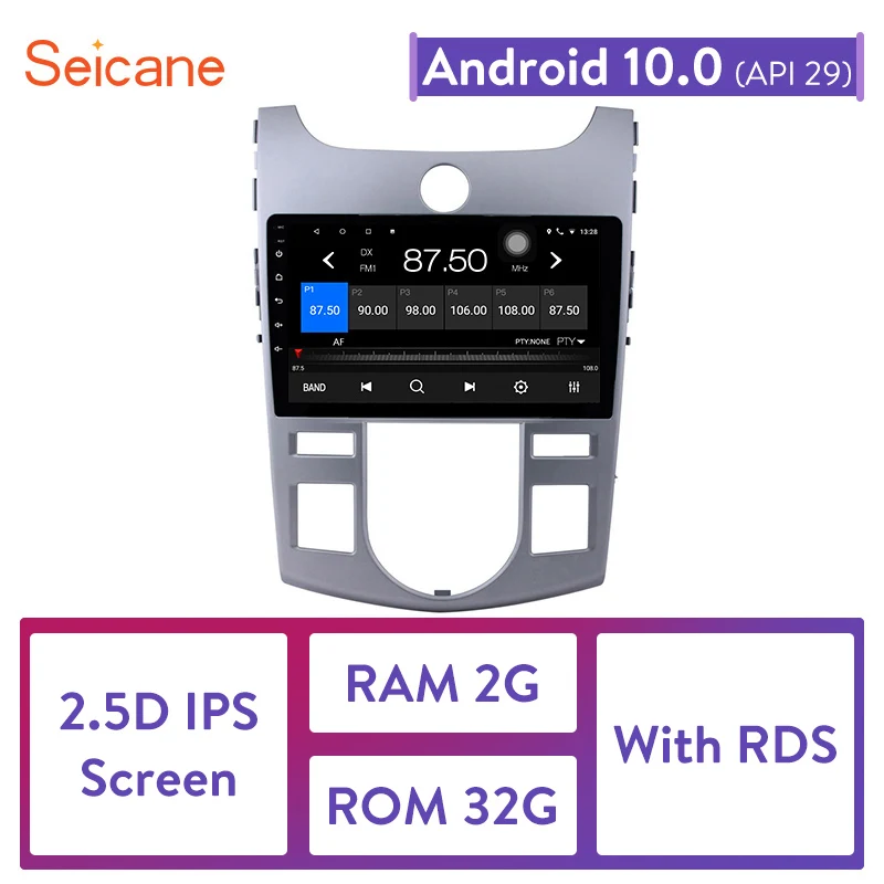 

Seicane Android 10.0 2DIN GPS System HD Touchscreen bluetooth FM Car Radio for 2008 2009 2010 2011 2012 KIA Forte AT with WIFI