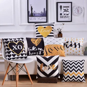 

Lovely Pattern Golden Square Throw Pillow Cushion Cover Home Decoration Bed Decor Decorative Pillowcase