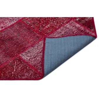 

Handmade Red Vintage Overdyed Patchwork Area Rug 160x230 Cm-5'3''X7'7''