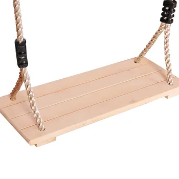 150KG Adjustable Rope Wooden Patio Hanging Swinget Children 2