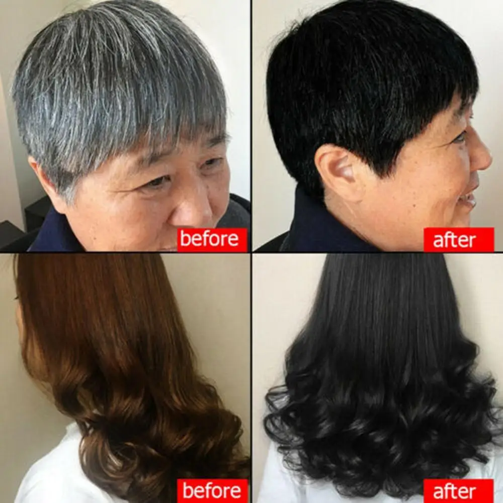 Белые волосы в черные быстро черные волосы шампунь только 5 минут желать-белые волосы в черный натуральный экстракт коллагена имбиря