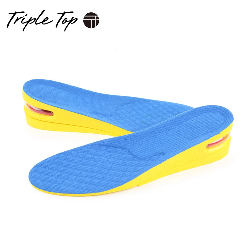 Blue TripleTop амортизатор Airbog 3,5 до 5 см Высота Changebale стельки для обуви Pad с Эко дружественной фланелет ПУ пена дышащая - Цвет: Blue