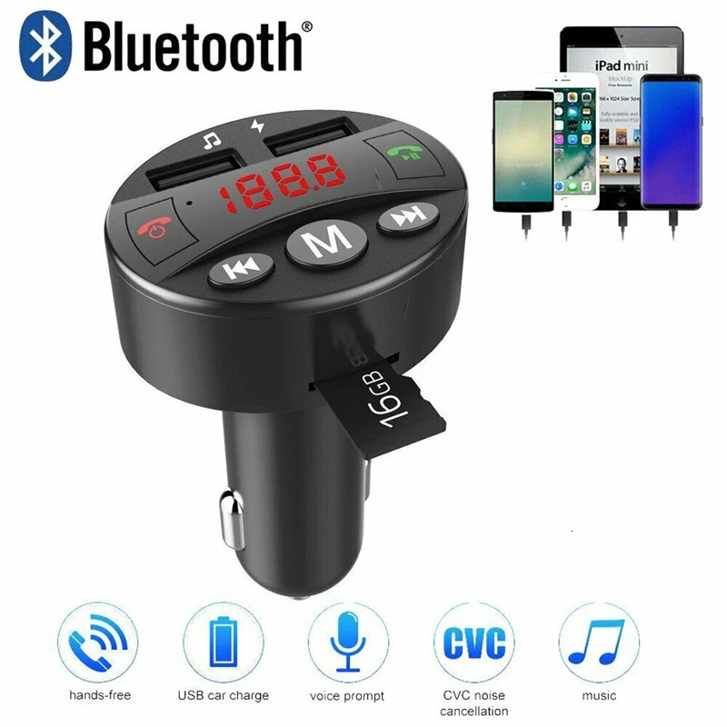 Автомобильный mp3 плеер Bluetooth fm-передатчик SD AUX Hands-free аудио модулятор Комплект двойной USB Автомобильное быстрое зарядное устройство аксессуары для укладки