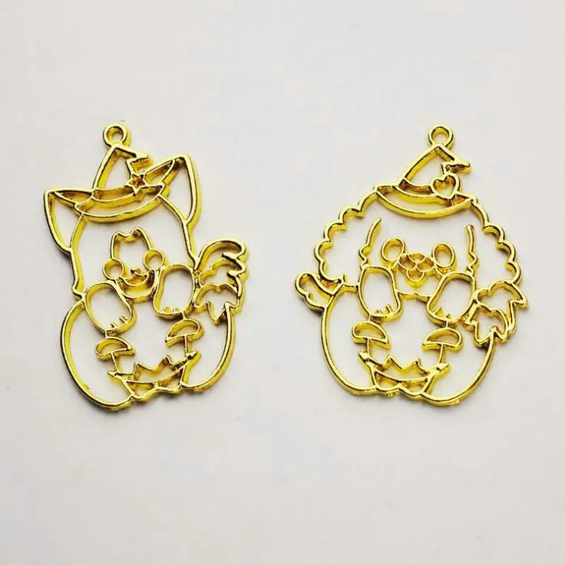 

5pcs Halloween Pumpkin Hollow Metal Frame Jewelry Findings Pendant Accessory DIY Charms Handmade Open Bezels Gift UV Resin Craft