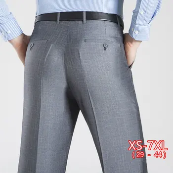 

Summer Business Thin Suit Pants For Men Plus Size 29-44 Spring Male Formal Stretch Solid Silk Long Dress Formal Office Trousers