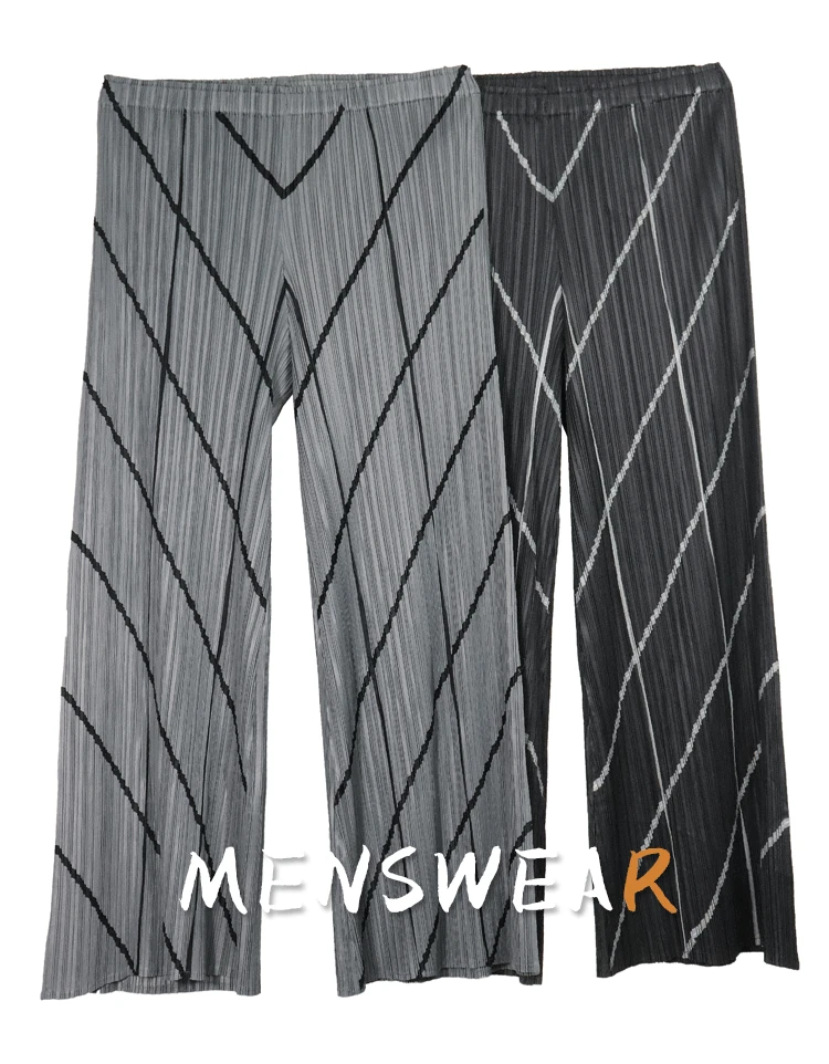 Горячая miyake модные плиссированные прямые брюки lenghth брюки