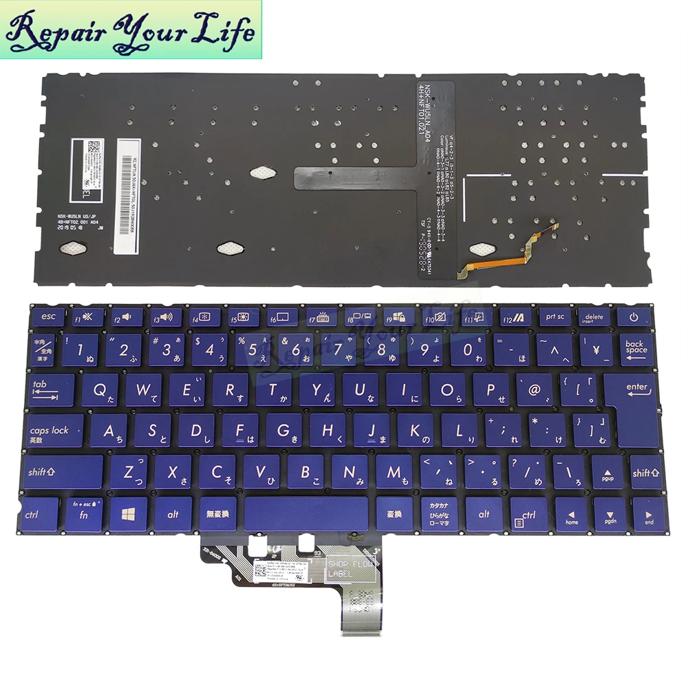 Teclado Portátil Japonês Azul Teclados Retroiluminados para Asus Zenbook 13 Ux334 Ux334fl Ux334fa 0knb0 1620jp00 162hjp00 Russo jp Reino Unido - Imagem 6