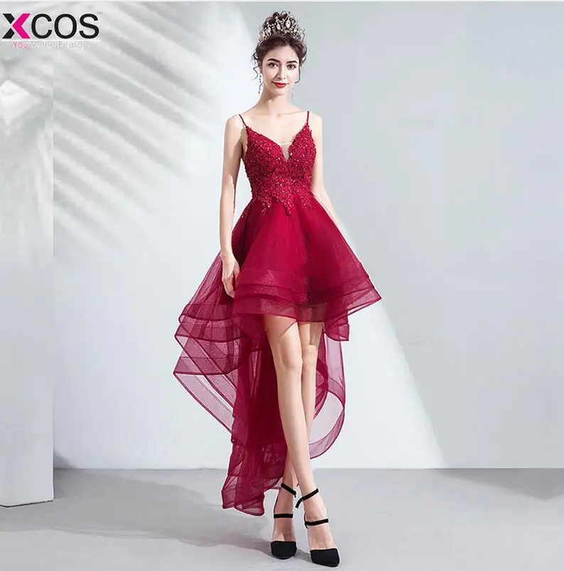 Красный Vestidos de graduacion Сексуальные Короткие/Мини-платья для возвращения на родину аппликации бисером особых случаев Выпускные платья - Цвет: Красный