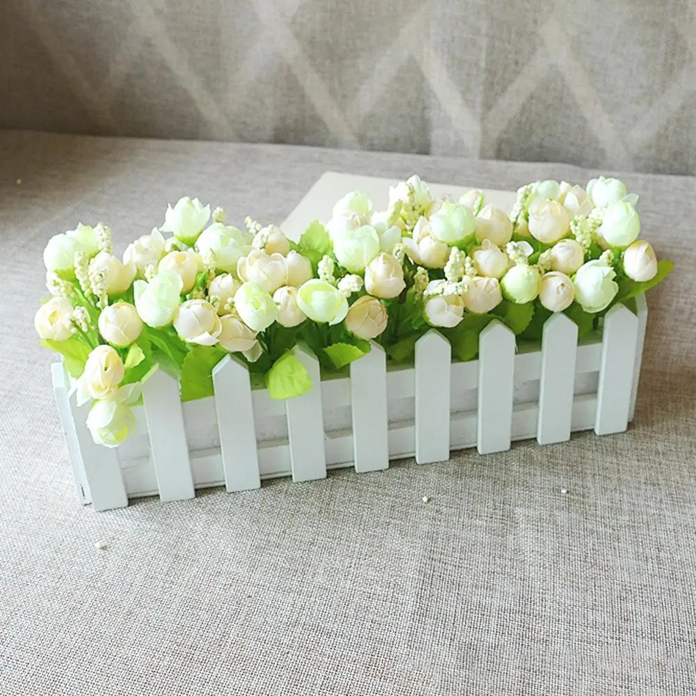 Wooden Flower Pot Fence Plant Basket Container Planter Home Garden Wedding Decor Artificial Flowerpot Decoration | Дом и сад