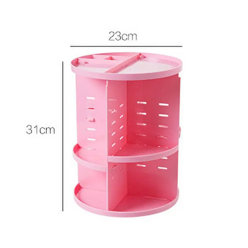 Красный Durable Rotating Cosmetics Storage Rack Makeup Carousel Container Spinning Holder Storage Rack Desktop Plastic Storage Shelf - Цвет: Красный