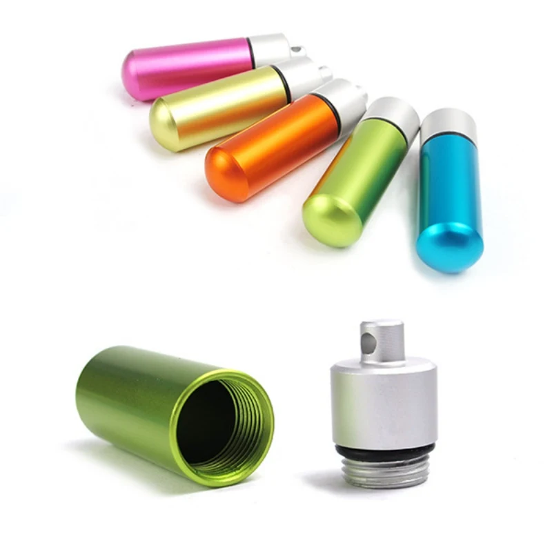 

EDC Aluminum Waterproof Canister Case Portable Seal Capsule Container Bottle Tank Emergency Survival Pill Holder Outdoor Tool