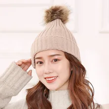 RICORIT, шапки с лисьим мехом, женские вязаные шапки, зимние шапки для девочек, фирменная новинка, утепленные женские шапочки и шапки s