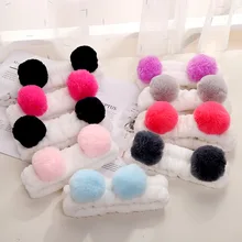 Elastic Cute Panda Ear Soft Carol Fleece Headband for Women Makeup Shower Washing Face Spa Mask Head Wraps