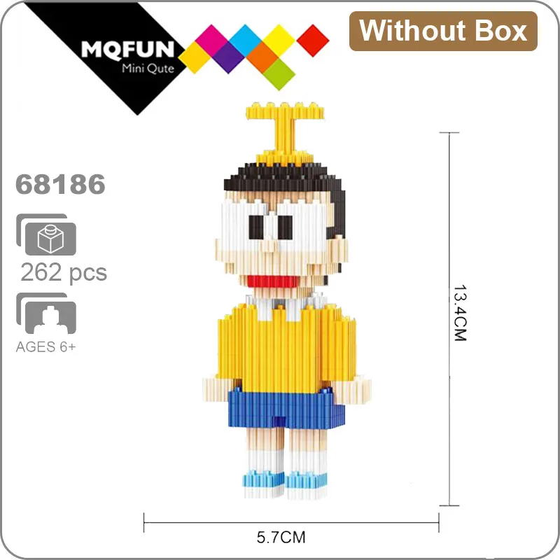 68186 Without Box Linkgo милые аниме из мультфильмов Doraemon Dorami Мини фигурки алмазные мини строительные блоки кирпичи сборки модели образовательных игрушек - Цвет: 68186 Without Box