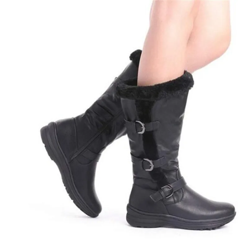 BBZAI/Новая модель; Femmes Bottes; обувь высшего качества; женские модные теплые ботинки; туфли-лодочки; женские ботинки с круглым носком; размеры США 3-16; 17 - Цвет: Черный