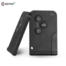 KEYYOU 3 bouton 433Mhz ID46 PCF7947 puce avec lame d'insertion d'urgence clé à distance intelligente pour Renault Megane scénic 2003-2008 carte