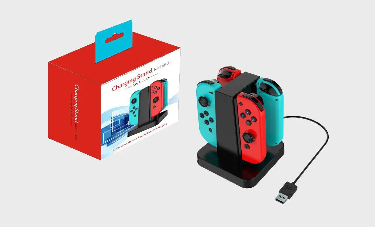 В настоящее время nintendo Switch ручка зарядное устройство NS четыре достаточно Joy Con ручка сиденье зарядки набор