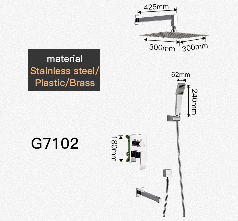 GAPPO настенный смеситель для душа в ванной, латунный набор, смеситель для душа, хромированный кран для ванны, кран водопад, Ванна, Душ