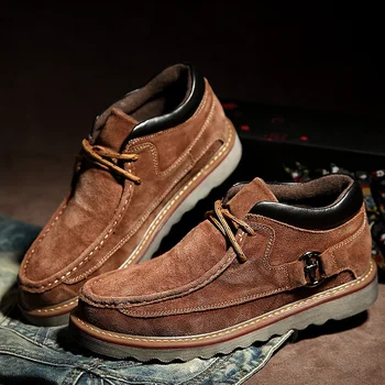 

2020 men's plus velvet and cotton boots autumn and winter new casual men's shoes warm trend cotton shoes British style