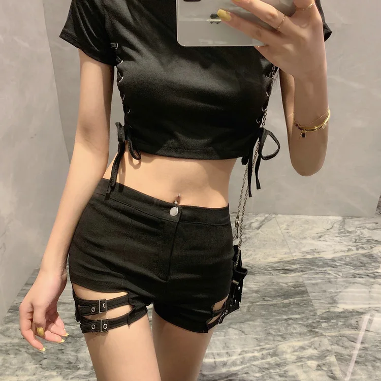 

New Fashion Comfortable Women Soild Sexy Bandage Star Strapless Mini Dress With High Quality Hot Sale For Women Gothic shorts