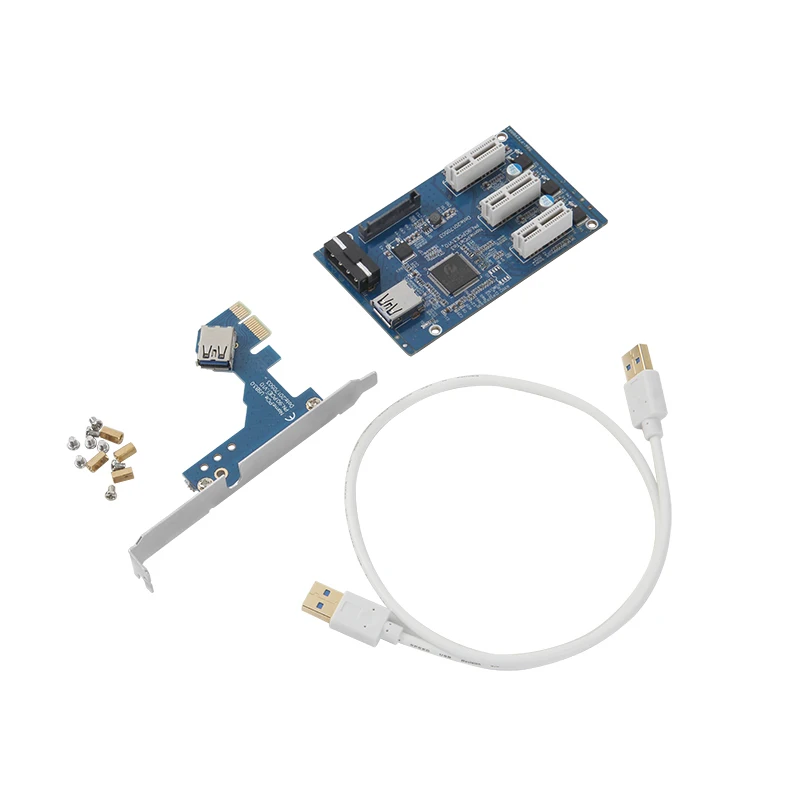 Хаб-удлинитель Плата расширения PCI-e Express 1X до 3 порта 1X переключатель мультипликатор хаб-удлинитель карта+ USB кабель мультипликатор карта