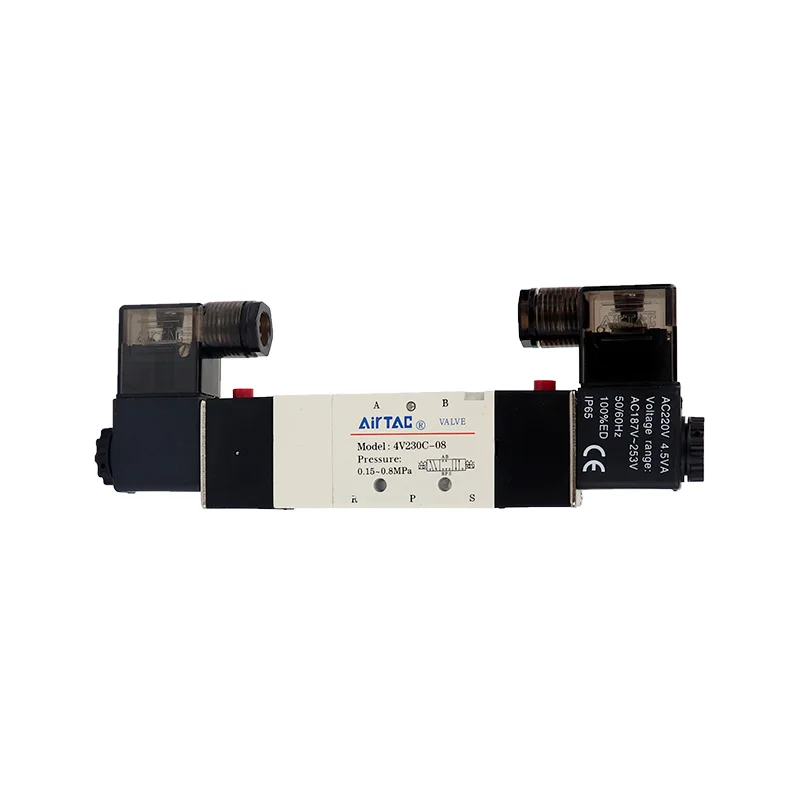 Пневматический Соленоидный клапан с двойной катушкой 1/8 1/4 24VDC 4V230C/4V230E/4V230P-08 5/3 способ управления клапаном