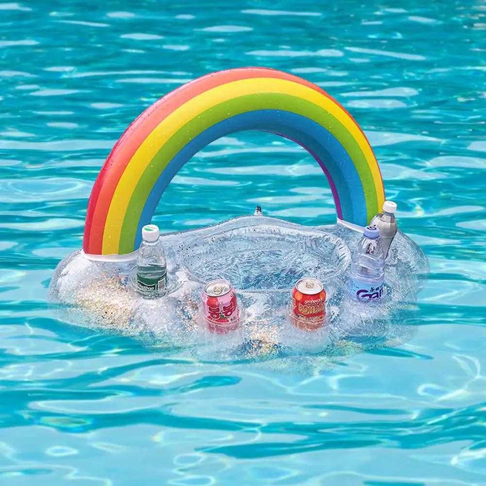 Ведерко для летней вечеринки держатель чашки в форме радуги с облаком надувной