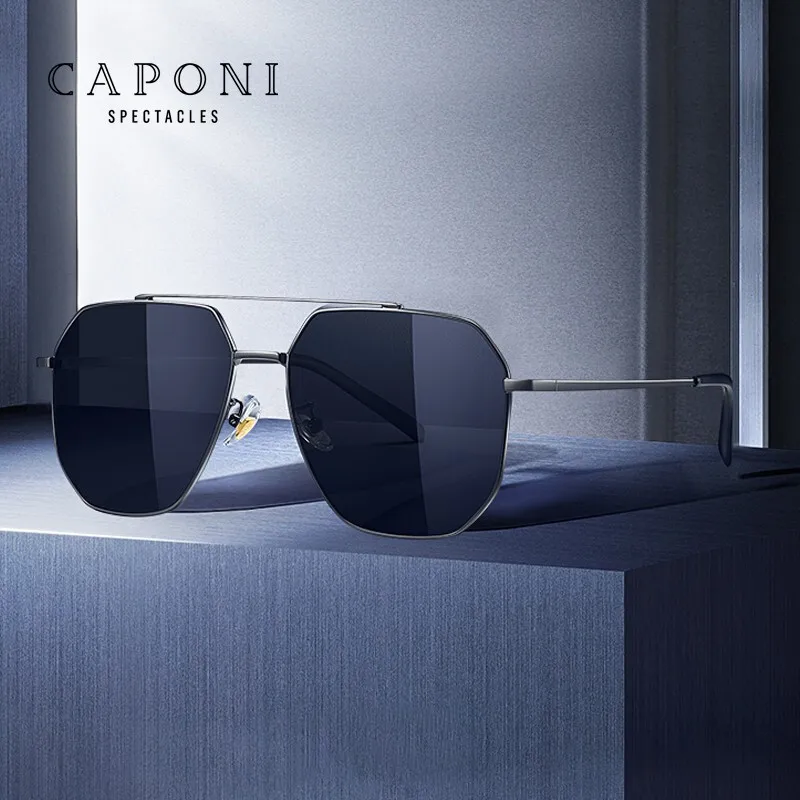 CAPONI 2023 New Polarized Sunglasses For Men Classicial Square Driving  Gradient Sun Glasses UV400 Protect Alloy Shades CP7035 - AliExpress