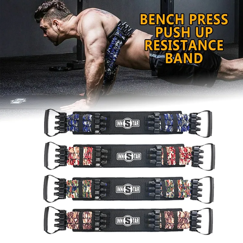 Bench Press Push Up Resistance Band Removable Chest Builder Arm Expander Fitness