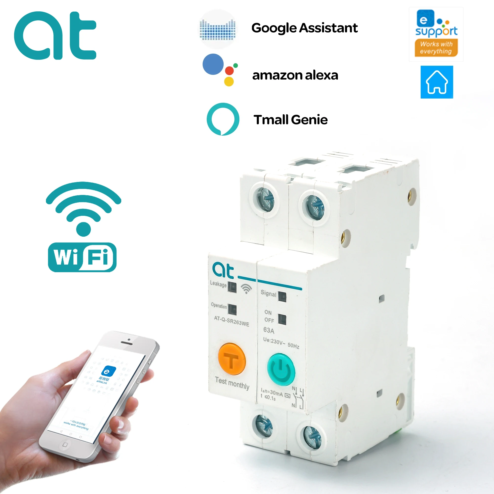 Автоматический выключатель 2P с поддержкой Wi-Fi и защитой от утечки | Обустройство