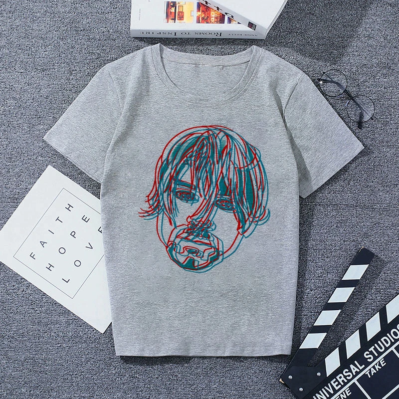 6623363 Print Tshirt Gray Casual Streetwear Vogue T-shirts |