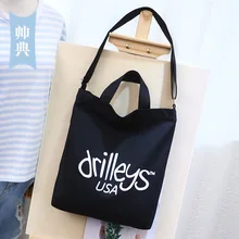 Южнокорейская Холщовая Сумка Lee sheng jingying в стиле знаменитостей с надписями на плечо школьная сумка для студентов ручная Экологически чистая