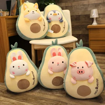 

60cm Cartoon Fruit Avocado Pillow Rabbit Penguin Pig Strawberry Carrot Plush Toy Doll Office Nap Pillow Living Room Sofa Decor