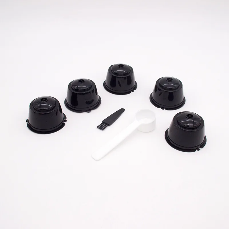 Black5 MICCK 5 шт многоразовые кофейные капсульные фильтры корзины стручок мягкий вкус сладкий Nespresso Cafetera капсульные Фильтры ложка-кисточка - Цвет: Black5