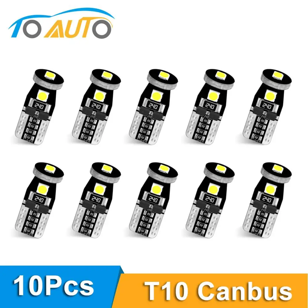 Светодиодная лампа T10 W5W 10 шт. чипы 194 168 3030 CAN-шина без ошибок светодиодная