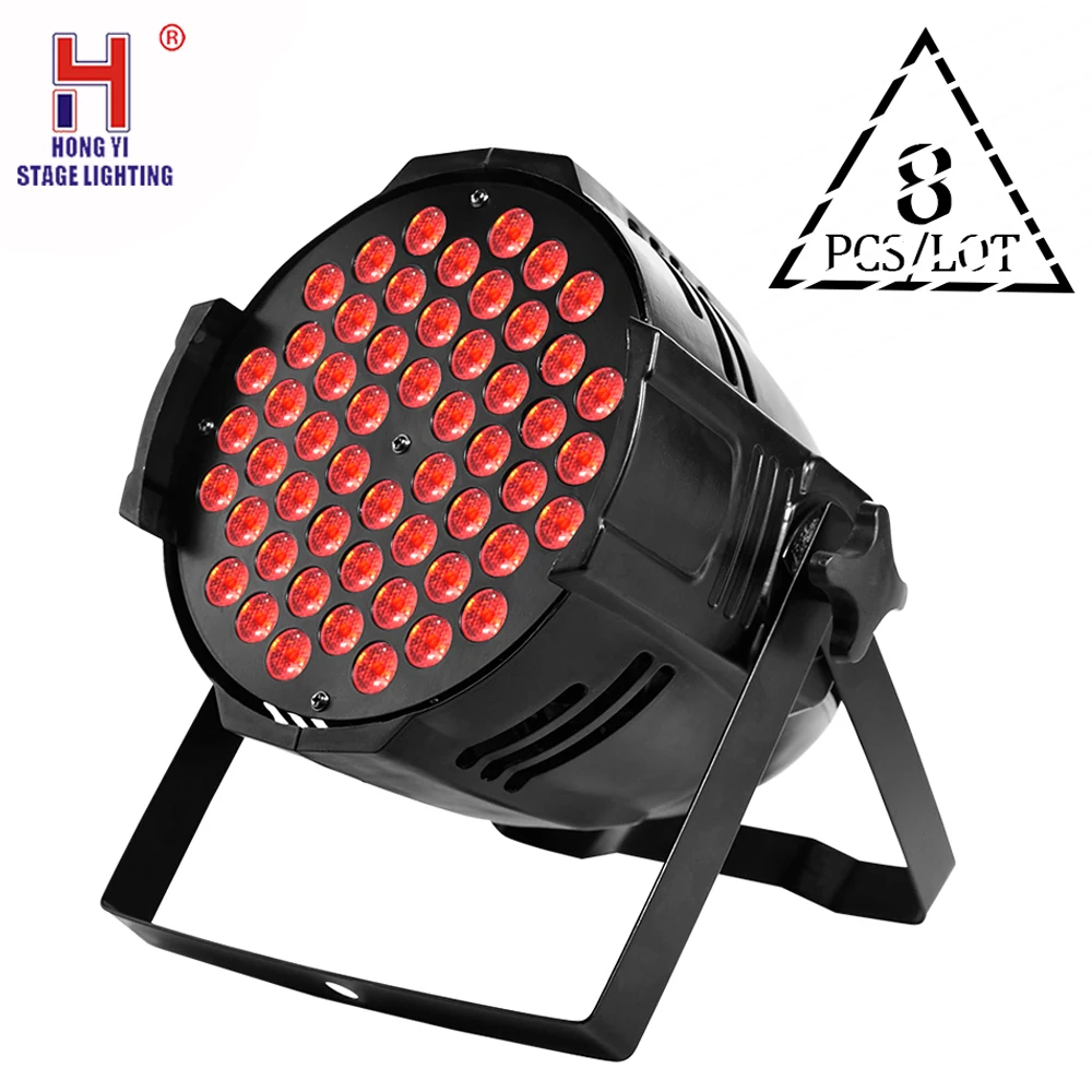 

Led stage lights, 54x3w RGB par lights, DMX Controlled Sound Activated stage wash effect lighting for dj home party festival bar