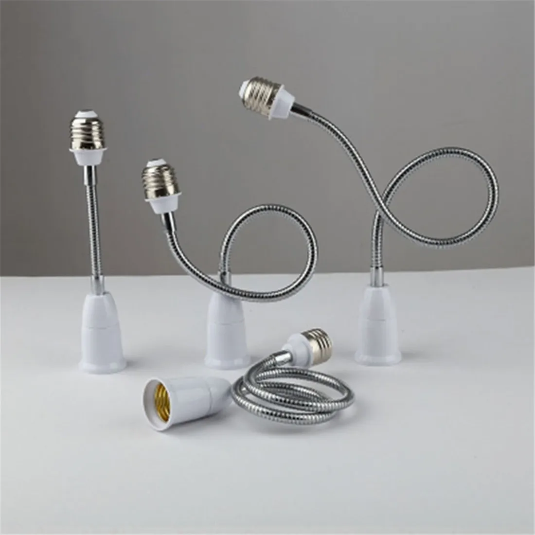 Adaptateur Rallonge Douille B22 Vers E27 - Flexible, Réglable, Col De Cygne - Longueurs 20 à 60 Cm - Pour Lampe LED Intérieur/extérieur